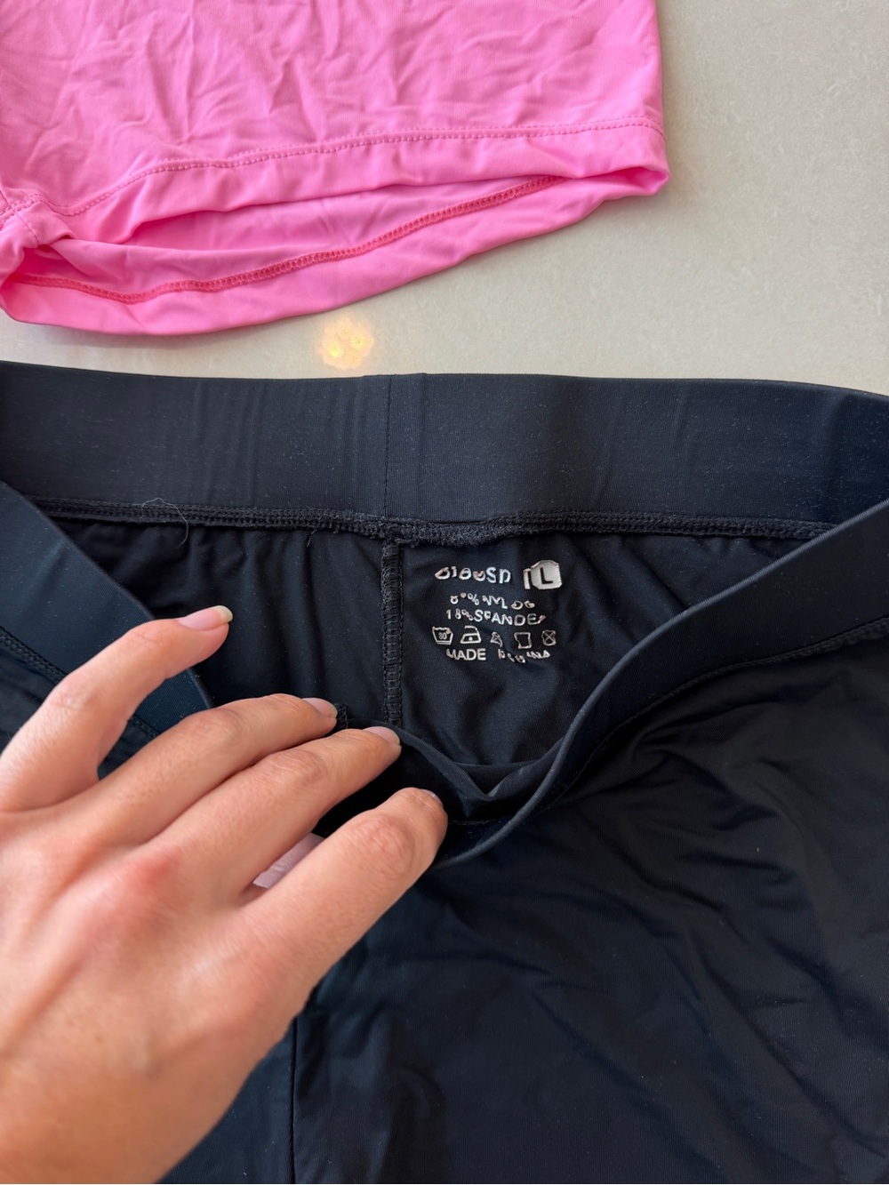 Spandex Pink & Black Active Bike Shorts Duo - Picture 3 of 8